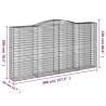 Arched Gabion Baskets - 5 pcs Galvanised Iron Garden Barriers