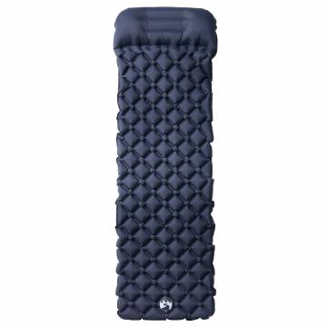 Inflating Camping Mattress with Pillow - 1-Person Grey