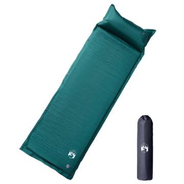 Self Inflating Camping Mattress with Pillow - 1-Person Green