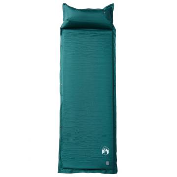 Self Inflating Camping Mattress with Pillow - 1-Person Green