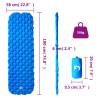 Inflating Camping Mattress 1-Person Blue - 190x58x6 cm