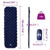 Portable Navy Blue Inflating Camping Mattress – 1 Person 190x58 cm