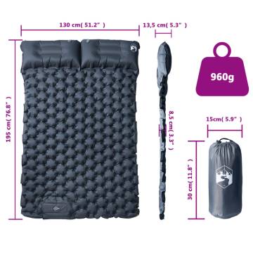 Self Inflating Camping Mattress for 2 - Grey | HipoMarket