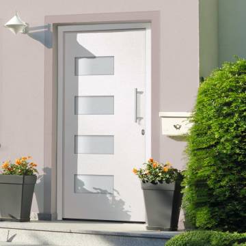 Front Door Aluminium and PVC White 100x200 cm | Hipomarket