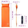 Self Inflating Camping Mattress with Pillow - 1-Person, Orange