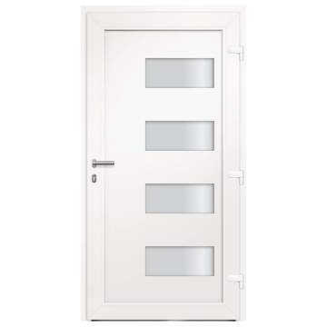 Front Door Aluminium and PVC White 100x200 cm | Hipomarket