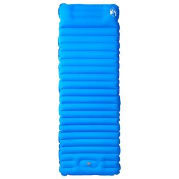 Self Inflating Camping Mattress with Pillow - 1 Person Blue