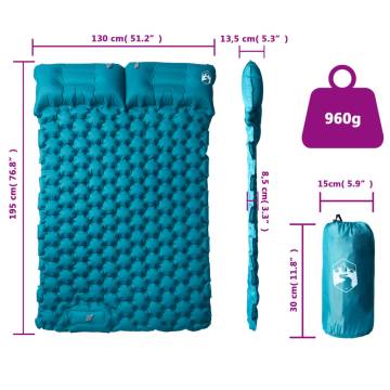 Self Inflating Camping Mattress for 2 - Blue | HipoMarket