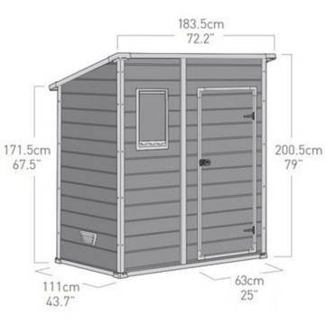 Keter Garden Shed Manor Pent 64 Grey - Durable Outdoor Storage