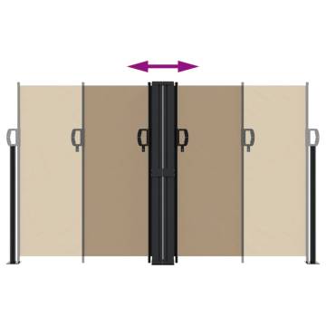 Retractable Side Awning Taupe 140x600 cm - Privacy Screen