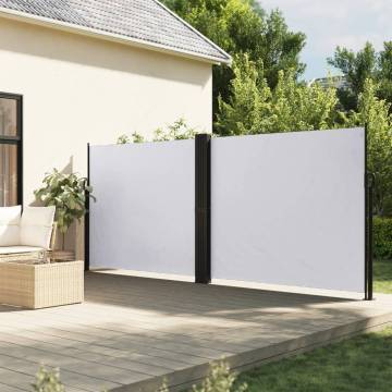 Retractable Side Awning White 160x1000 cm - Privacy Screen