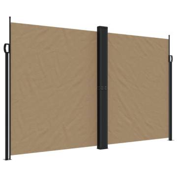 Retractable Side Awning Taupe 200x1000 cm - Privacy & UV Protection