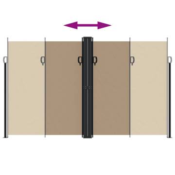 Retractable Side Awning Taupe 200x1000 cm - Privacy & UV Protection