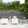 7 Piece Garden Sofa Set - White Solid Pine Wood | HipoMarket