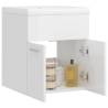 High Gloss White Sink Cabinet with Built-in Basin | Hipomarket