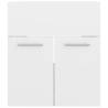 High Gloss White Sink Cabinet with Built-in Basin | Hipomarket