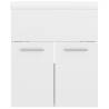 High Gloss White Sink Cabinet with Built-in Basin | Hipomarket