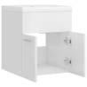 High Gloss White Sink Cabinet with Built-in Basin | Hipomarket