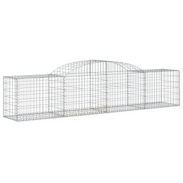 Arched Gabion Baskets - 15 pcs Galvanised Iron Garden Barrier