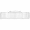 Arched Gabion Baskets - 15 pcs Galvanised Iron Garden Barrier