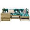 5 Piece Garden Sofa Set Impregnated Wood Pine Colour natural impregnated Number of 1 