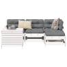 5 Piece Garden Sofa Set - White Solid Pinewood Furniture