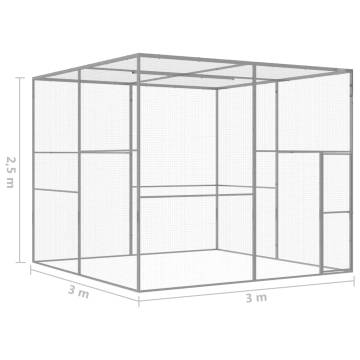 Galvanised Steel Cat Cage 3x3x2.5m - Secure & Comfy | HIPO Market