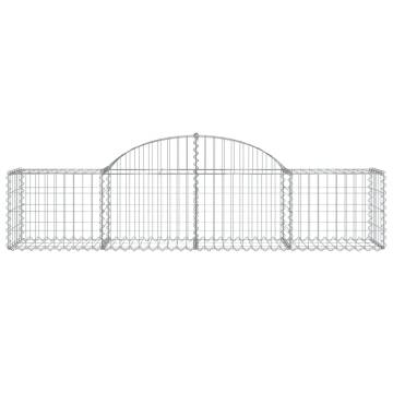 Arched Gabion Baskets - 18 pcs Galvanised Iron | Hipomarket UK