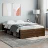 Brown Oak Bed Frame 120x190 cm - Stylish Small Double