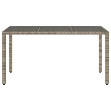 Garden Table with Glass Top Grey 150x90 cm | HipoMarket