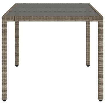 Garden Table with Glass Top Grey 150x90 cm | HipoMarket