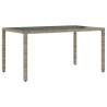 Garden Table with Glass Top Grey 150x90 cm | HipoMarket