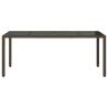 Garden Table with Glass Top - Brown Poly Rattan 190x90x75 cm