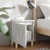 Scandinavian Bed Cabinet with Solid Wood Legs - Grey Sonoma 40x30x50 c