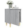 Scandinavian Bed Cabinet with Solid Wood Legs - Grey Sonoma 40x30x50 c