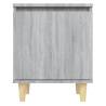 Scandinavian Bed Cabinet with Solid Wood Legs - Grey Sonoma 40x30x50 c