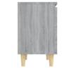 Scandinavian Bed Cabinet with Solid Wood Legs - Grey Sonoma 40x30x50 c