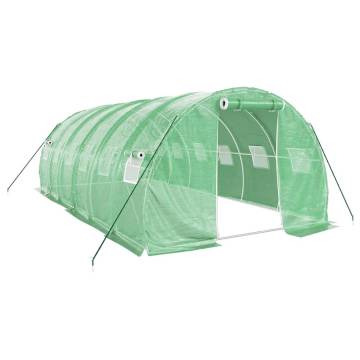 Greenhouse with Steel Frame Green - 18 m² | Hipomarket UK