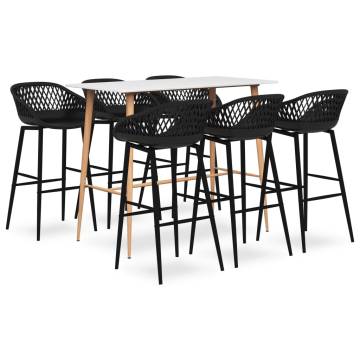 Stylish 7 Piece Bar Set in White and Black - Perfect for Modern Spaces