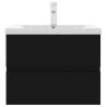 Stylish Black Sink Cabinet with Built-in Basin | HipoMarket