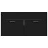 Stylish Bathroom Furniture Set in Black Engineered Wood