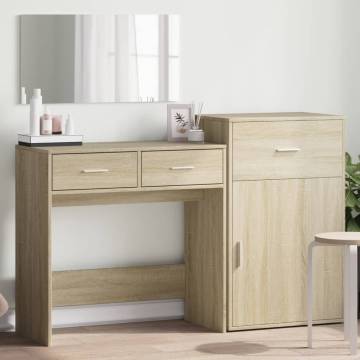 3 Piece Dressing Table Set in Sonoma Oak - Stylish Decor