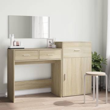 3 Piece Dressing Table Set in Sonoma Oak - Stylish Decor