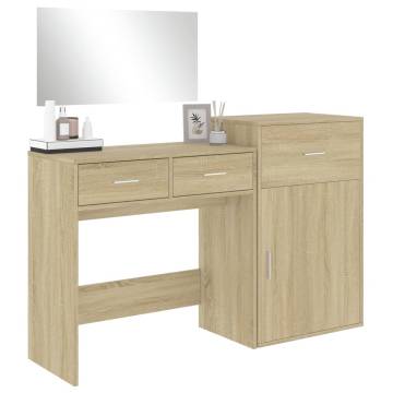 3 Piece Dressing Table Set in Sonoma Oak - Stylish Decor