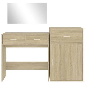 3 Piece Dressing Table Set in Sonoma Oak - Stylish Decor