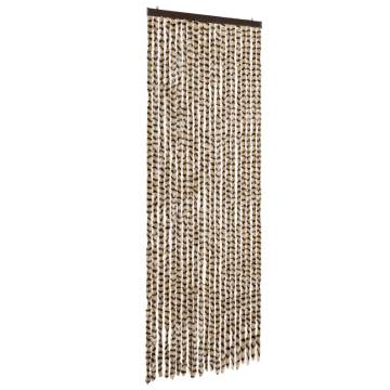 Fly Curtain Beige & Brown 90x200 cm Chenille - Insect Protection