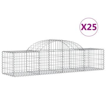 Arched Gabion Baskets 25 pcs - Durable Garden Barriers