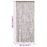 Insect Curtain Taupe & White 90x220 cm Chenille - HipoMarket