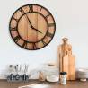 Vintage Wall Clock 39 cm - Brown & Black MDF & Iron