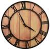 Vintage Wall Clock 39 cm - Brown & Black MDF & Iron